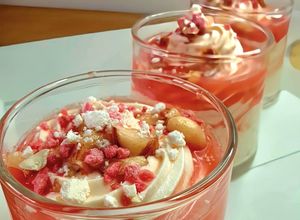 Une photo de ※ Mousse mascarpone pralines roses ※
