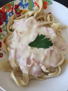 Una foto de Fettuccine salsa Alfredo