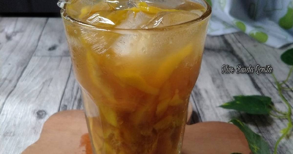 Cara Membuat Es Mbawang Resep Es mangga kweni (rucuh mbawang) ala mama oleh olive bunda qonita - Cookpad