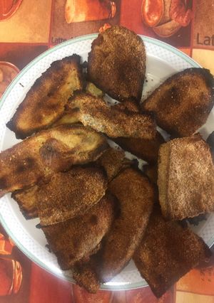 Una foto de Berenjenas rebozadas al horno