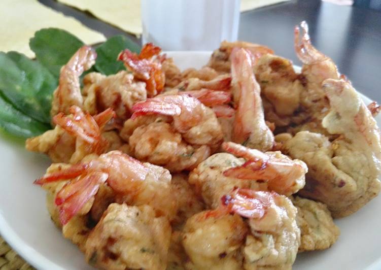 Resep Udang Goreng Tepung Daon Jeruk #ketoramadan, Enak