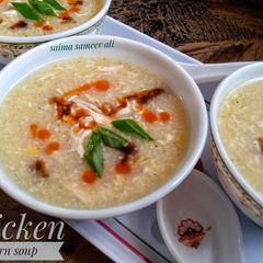 A picture of Chicken corn soup.