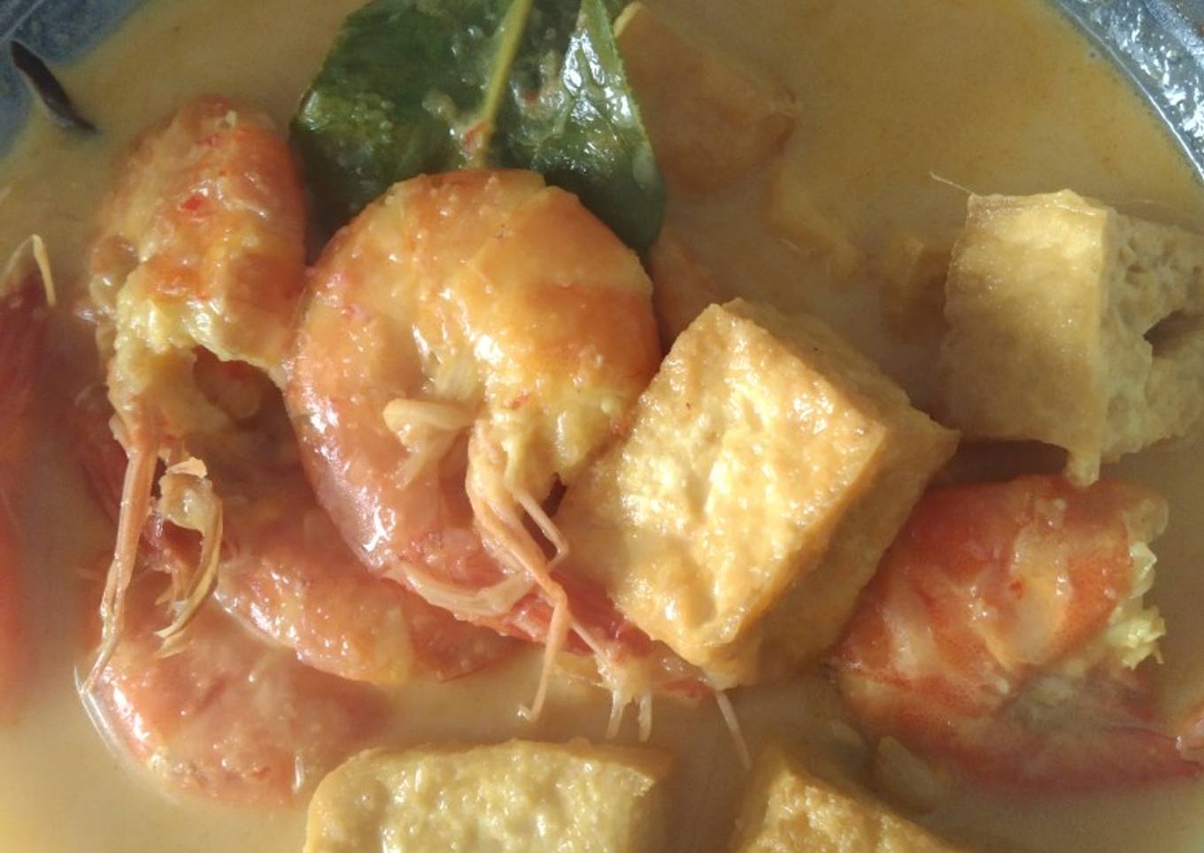 Udang tahu kuah santan