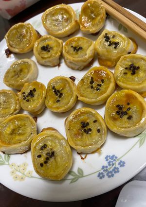 寶寶副食品（手指食物）香蕉卷餅 的食譜成品照片