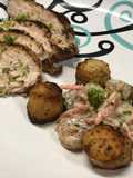 Seared Chicken Breast w/ Shrimp and Scalloped Potato
