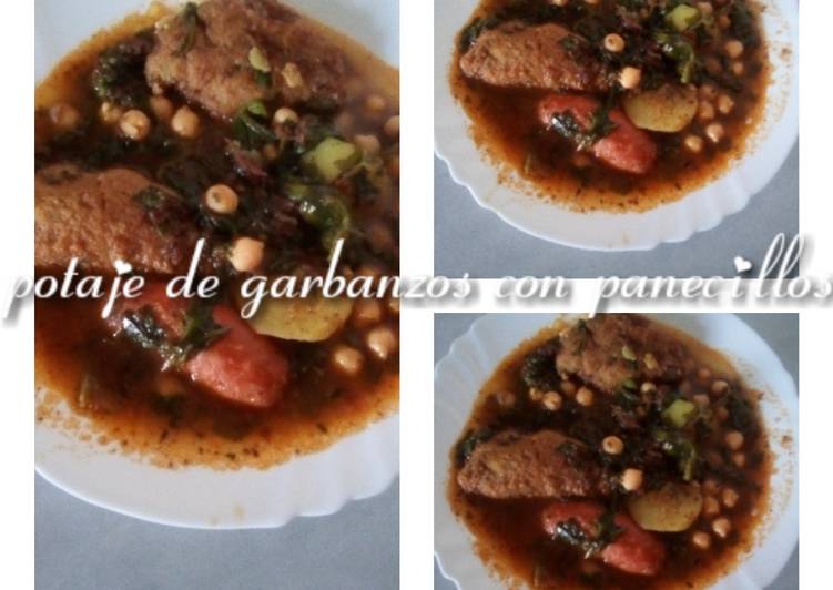 Potaje de garbanzos con panecillos
