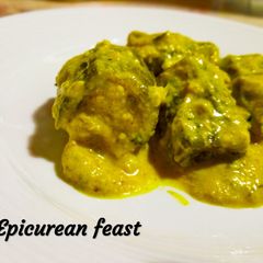A picture of Paneer stuffed ridge gourd/ Niramish Jhinger Dolma.