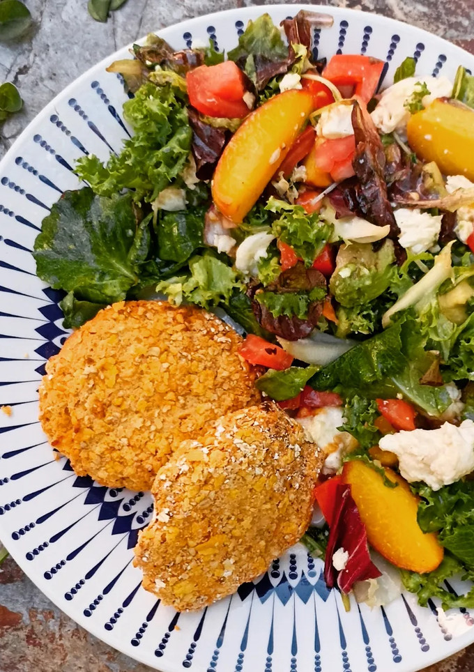 Una foto de Milanesas de garbanzos