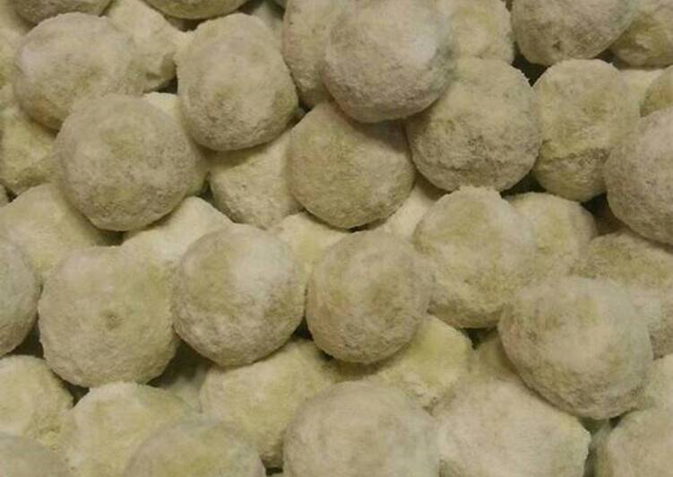 Resep Green tea snowball (Putri salju green tea #kuekering #kuelebaran, Bisa Manjain Lidah