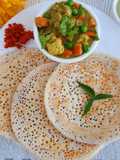 Set Dosa with vegetable sagu (mixed veggies curry).