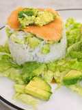 Torretta di Riso Basmati con Salmone e Avocado