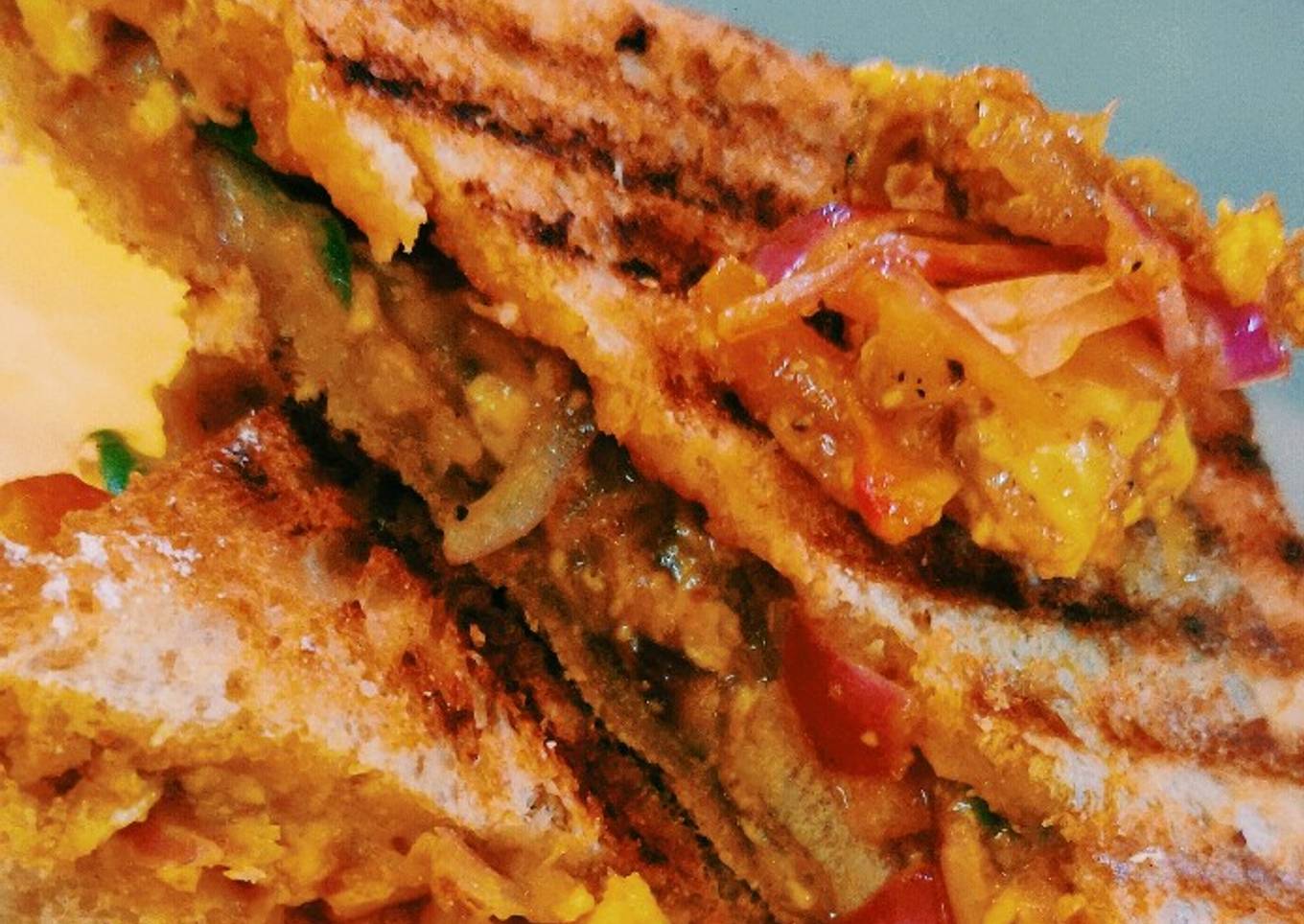 Paneer Bhurji grilled sanwich