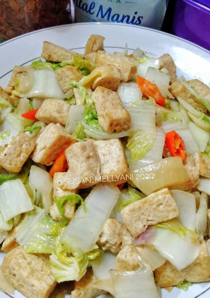 Foto resep Tumis sawi putih tahu