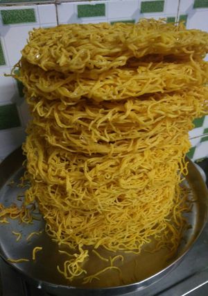 A picture of Besan sev (Gram flour sev).