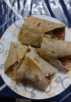 A picture of Jowar (Barley) Wraps with Tandoori mayonnaise.