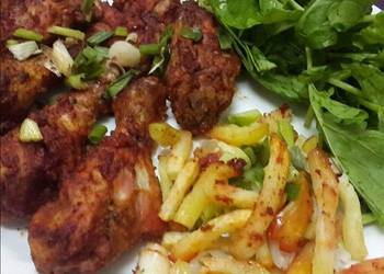 How to Recipe Yummy Sumac Spiced Baked Chicken and Finger Fries