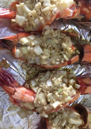 Foto resep Steam prawn with garlic