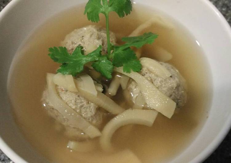 Resep Sup bakso seafood dan rebung yang Bikin Ngiler