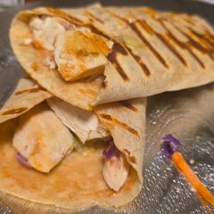 A picture of Rotisserie chicken wrap.