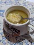 Arroz integral con sopa de espárragos