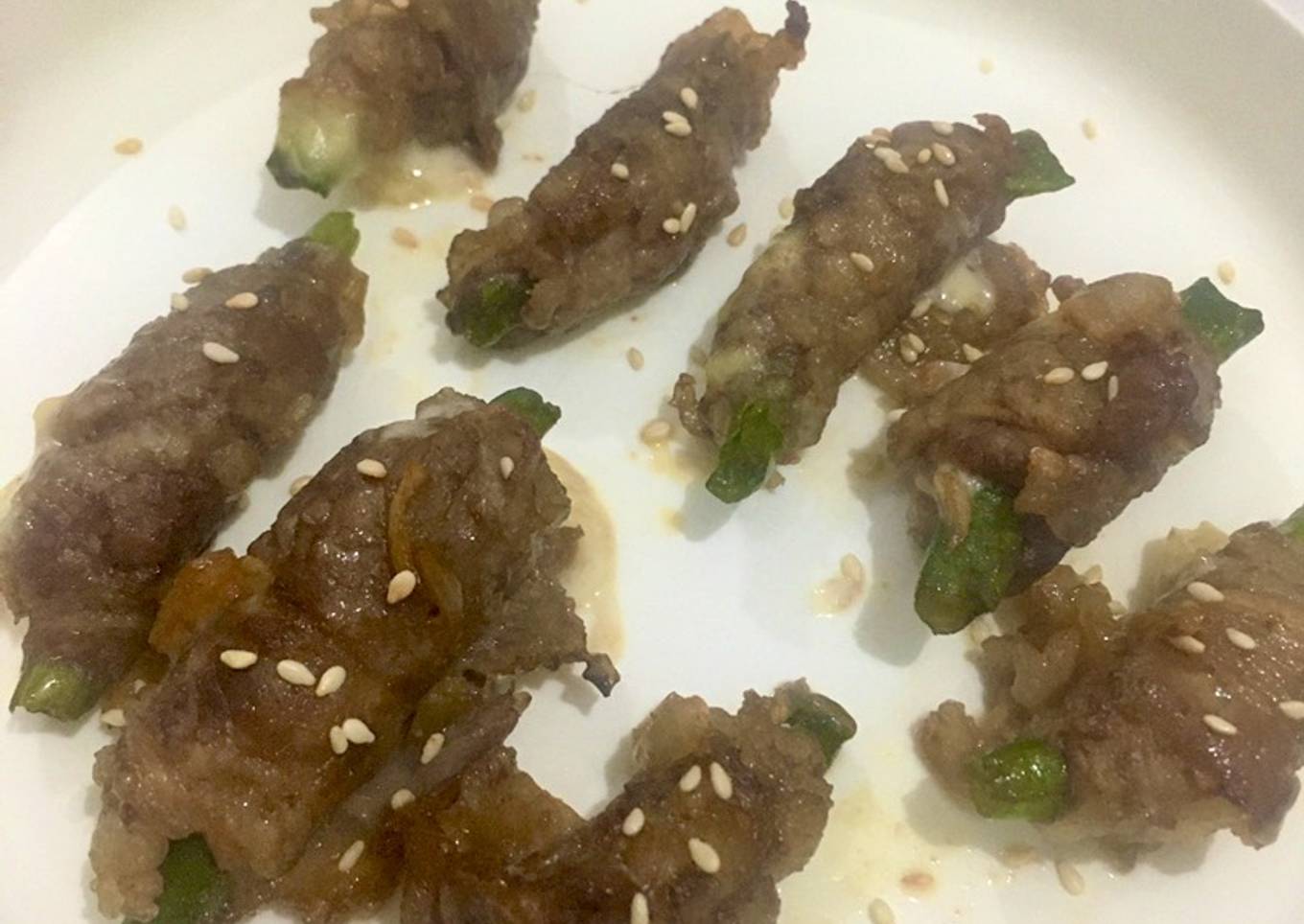 Beef roll kacang panjang