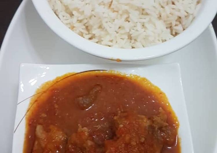 Beef stew and rice
