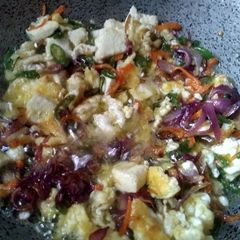 A picture of Egg paneer mix veg stir fry.