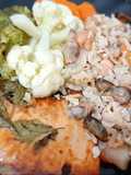 Espadarte grelhado com risoto de frutos do mar