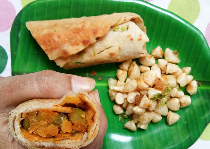 South Indian Healthy Breakfast Wraps with a quick salad