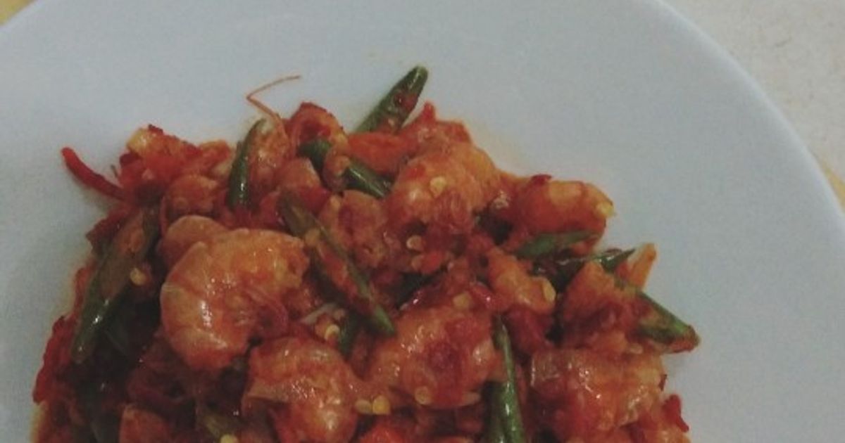 Tumis udang balado (masakan rumahan)