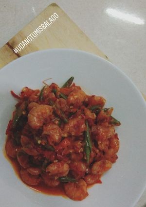 Foto resep Tumis udang balado (masakan rumahan)