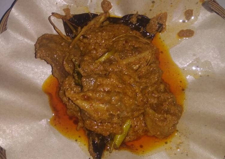 Masak rendang pakai bumbu beli di pasar