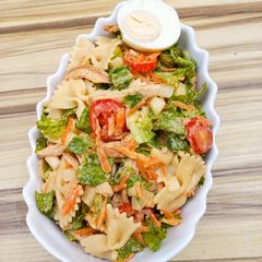A picture of Pasta and Chicken Salad.