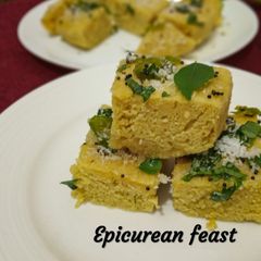 A picture of Gujarati Khaman Dhokla.