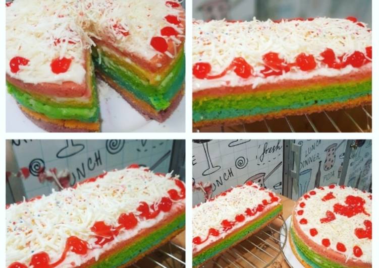 Langkah Mudah untuk Membuat Rainbow cake Anti Gagal
