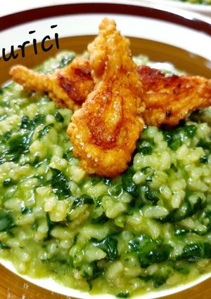 O poză a rețetei Orez cu spanac și șofran (Risotto ai spinacci e zafferano).
