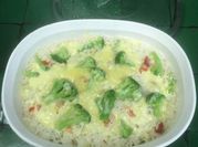 Una foto de arroz cremoso al horno