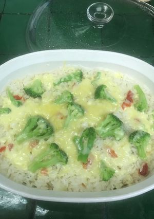Una foto de Arroz con brócoli al horno 2