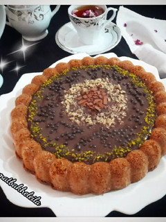 عکسی از دستور کیک نسکافه با سس نسکافه