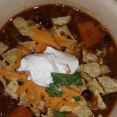 A picture of Black Bean and Sweet Potato Chili - CROCKPOT.
