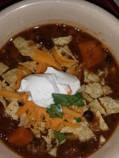 A picture of Black Bean and Sweet Potato Chili - CROCKPOT.