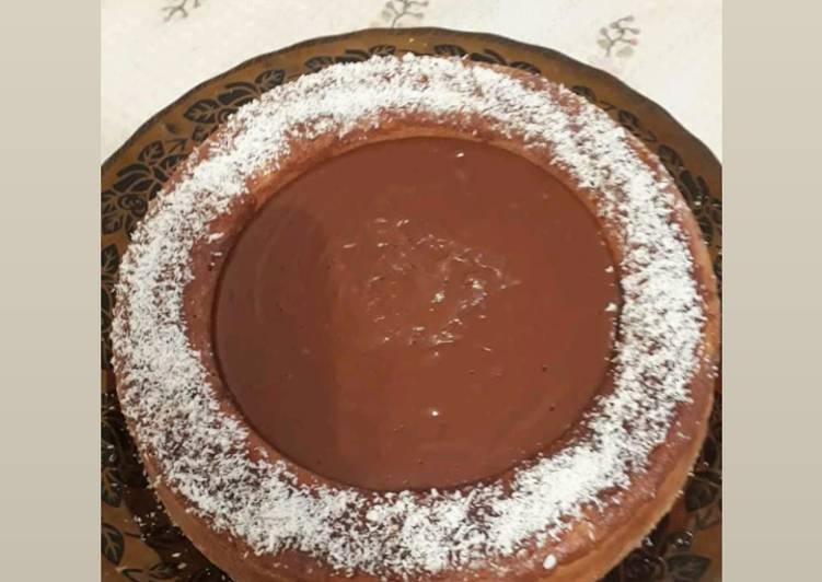 Gâteau flan caramel et chokola noir