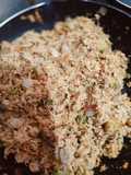 Pollo deshebrado a la mexicana