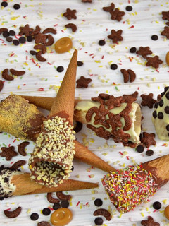 Una foto de Conos o cucuruchos de helados decorados