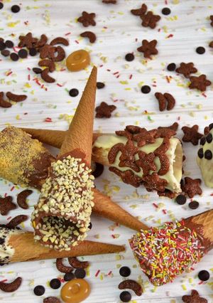 Una foto de Conos o cucuruchos de helados decorados