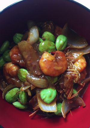 Foto resep Udang pete saus kecap