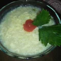 A picture of Cream Soup Jamur Telur Serabut.