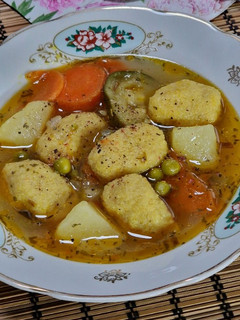 Vegán galuska leves recept fotója