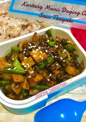 Foto resep Kentang Manis Daging Cincang Saus Teriyaki