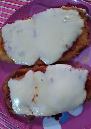 Una foto de Berenjenas en milanesa a la napolitana